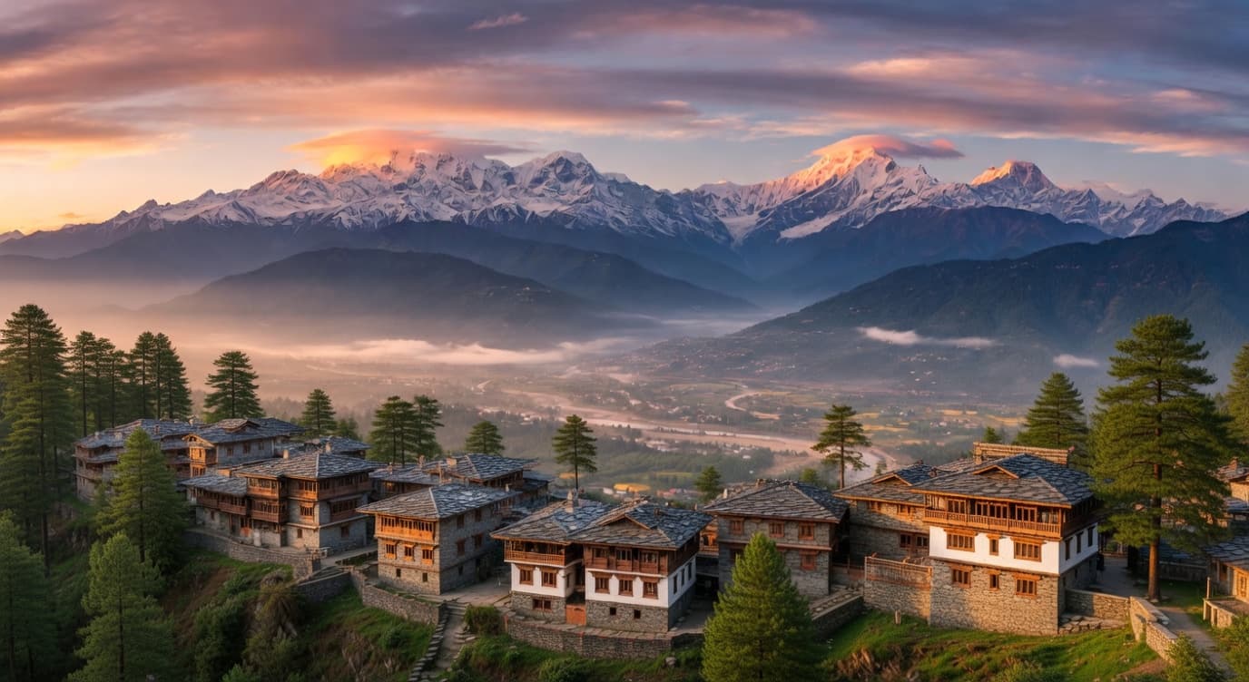 Traditional ridge houses in Almora