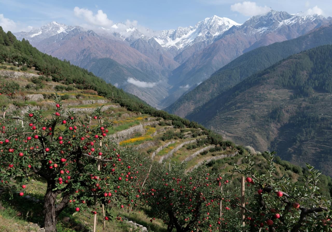 Apple orchards in the Pithoragarh valley